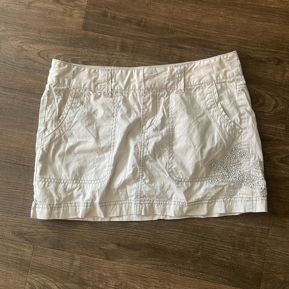 Cargo mini skirt with rhinestone details